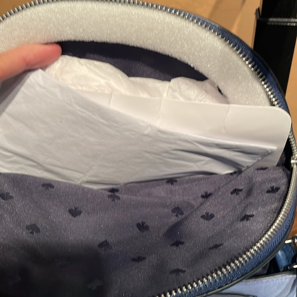 NWOT Kate Spade Blue Suede & Pebbled Leather Shoulder/Crossbody Bag MSRP $399 - Picture 11 of 11